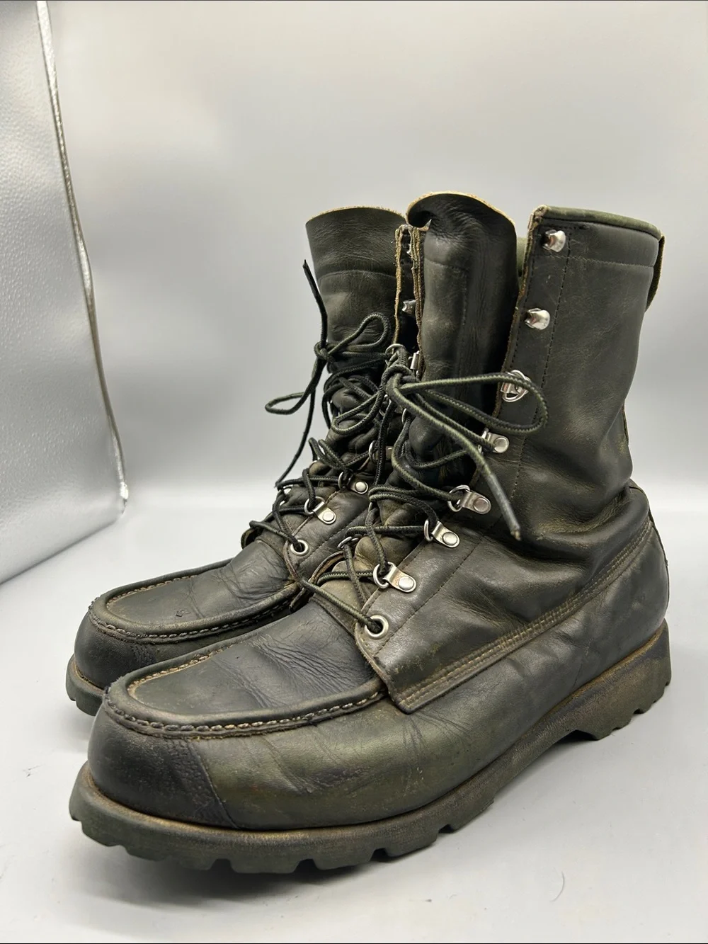 Vintage Ted Williams Sears Men\'s US 9.5D Boot Green Leather Work Combat Boots Vintage Sears Ted Williams black leather | Mercari main image 3